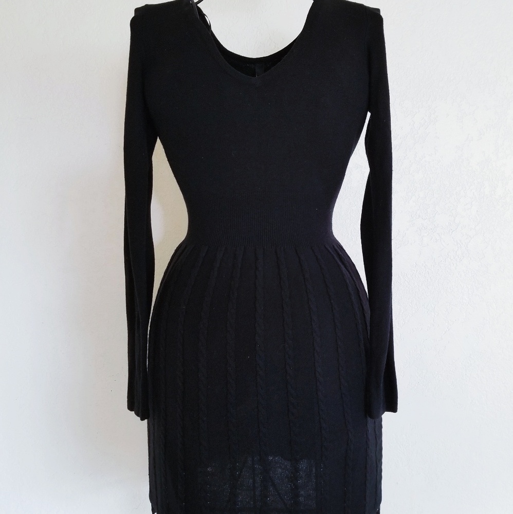 Black knit dress